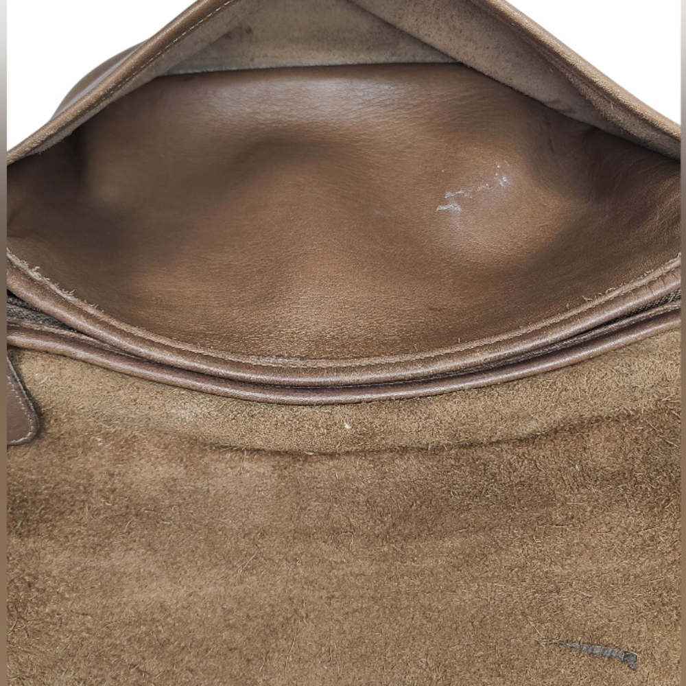Coach Vintage Fletcher Saddle Flap Crossbody Taupe Leather Bag D6C-4150 - Picture 10 of 15